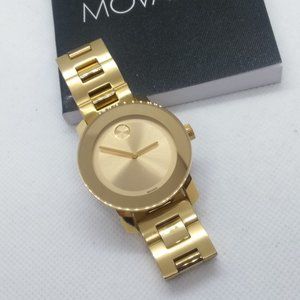 Nib movado bold gold ladies watch